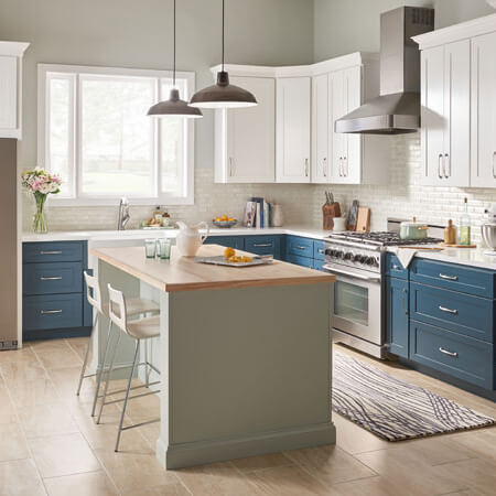 Blue & white cabinets