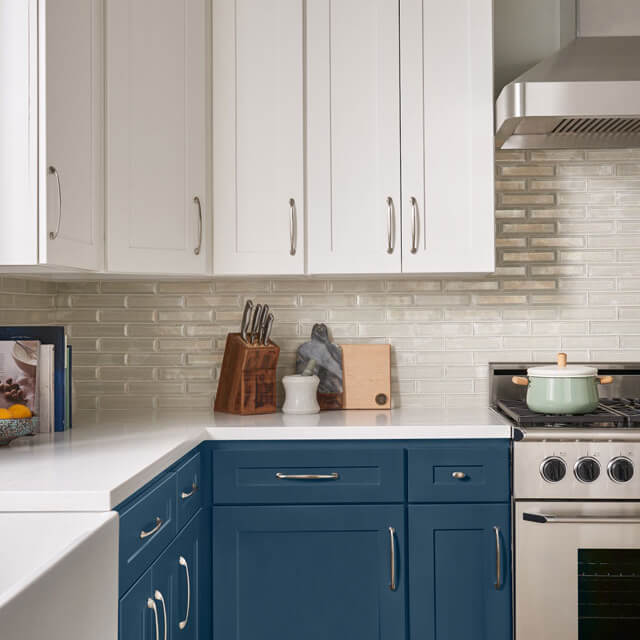 Blue & white cabinets